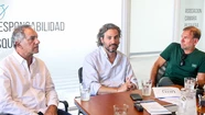 Scioli y Cafiero con Mariano Retrivi, el titular de Alfa. Foto: prensa Cancillería.