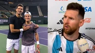 Djokovic y el "Peque" Schwartzman imitaron el "andá para allá bobo" de Messi