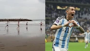Emocionante: replicaron en las playas marplatenses el gol de Di María en la final