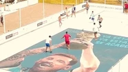 "Ya está! Se acabó!": el mural de Messi que retrató grupo Sismo en el B12