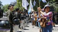 Paro en Mar del Plata: acampe y olla popular de movimientos sociales con gran despliegue de gremios