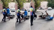 Video: un inspector de tránsito noqueó de una trompada a un taxista que se resistió a un control