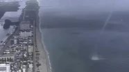 Video: una tromba marina tocó tierra en las playas de Miami y un hombre quedó atrapedo dentro