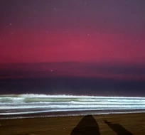 Inédito: tormentas solares provocaron auroras australes en la Costa Atlántica. (Foto: Belu Guardia)