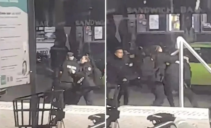 Insólito: tres policías policías se agarraron a trompadas en una terminal de ómnibus
