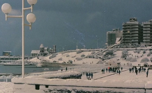 La nevada de los '90 dejó postales imborrables para Mar del Plata. Foto: Rodolfo Héctor Lanfranchi 