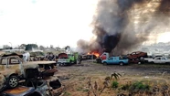 Explosión e incendio en el corralón municipal de Tres Arroyos y Garay