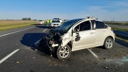Se cruzó de carril en ruta 2 e impactó contra un guardarrail