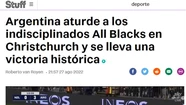 La prensa extranjera resalta la histórica victoria de Los Pumas 