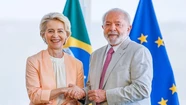 Lula junto a la presidenta de la Comisión Europea, Ursula Von der Leyen.