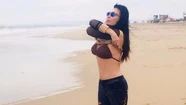 Fiel a su costumbre, Moria Casán hizo topless en Mar del Plata